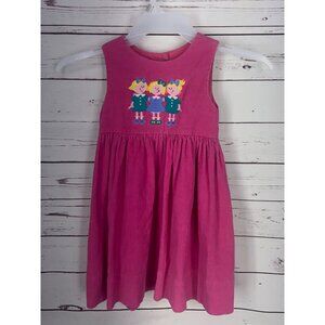 Vintage Fast Friends Girl’s Pink Corduroy Girls Dress Size 4‎ Button Up Back USA